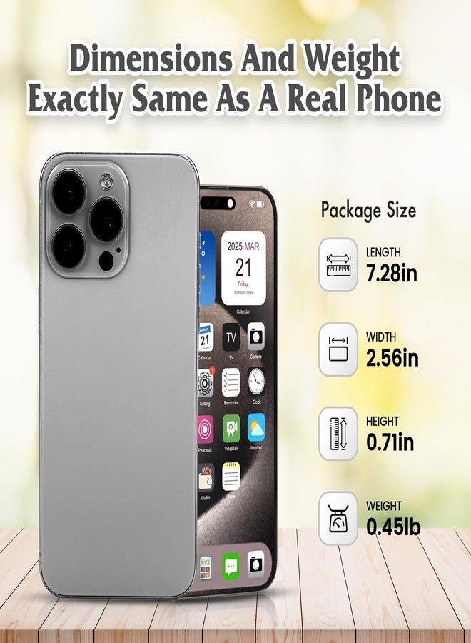 FufoneUS Dummy Fake Phone Model, Looks Like The Real Phone Compatible with Phone 15 Pro max, for Cell Phone Store Display or Send a Toy Phone 15 Promax for Kids (Titanium Rainbow Front) - Image 2