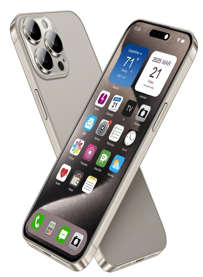 FufoneUS Dummy Fake Phone Model, Looks Like The Real Phone Compatible with Phone 15 Pro max, for Cell Phone Store Display or Send a Toy Phone 15 Promax for Kids (Titanium Rainbow Front) - Image 1