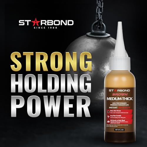 STARBOND 2 oz. Dark Brown Medium-Thick CA Glue (Premium Cyanoacrylate Super Glue) Knot Filler 500 CPS Viscosity for Woodworking, Woodturning, Carpentry, Guitar, RC Hobby - Image 3