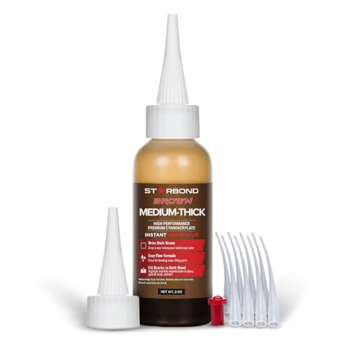 STARBOND 2 oz. Dark Brown Medium-Thick CA Glue (Premium Cyanoacrylate Super Glue) Knot Filler 500 CPS Viscosity for Woodworking, Woodturning, Carpentry, Guitar, RC Hobby - Image 1