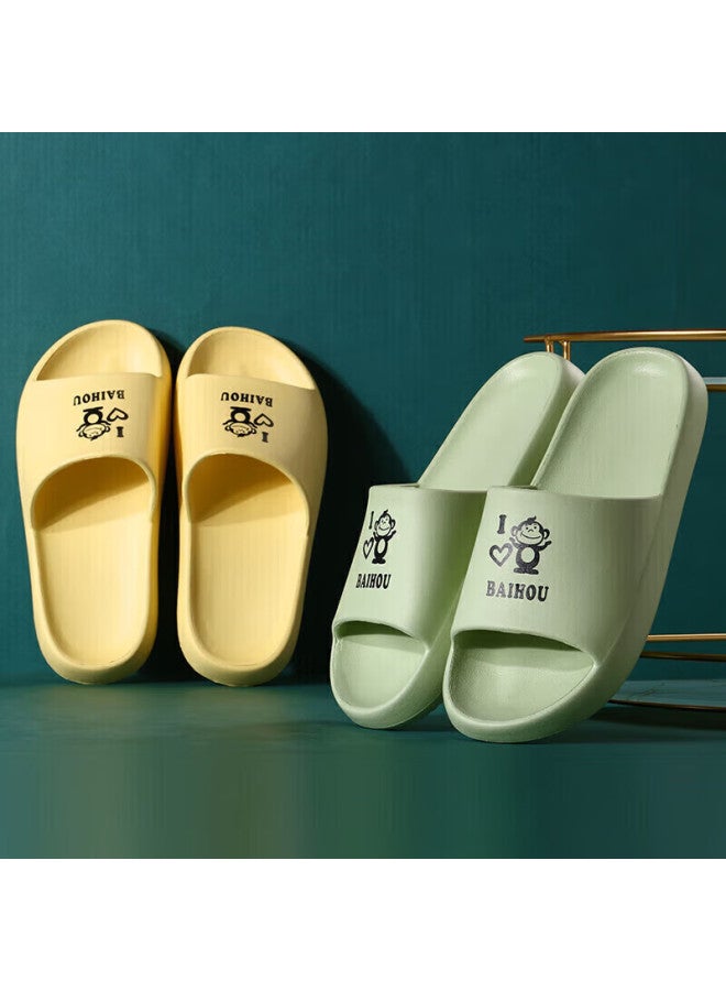 Baihou Summer Couple Style Student Cartoon Home Thick-soled Squishy Feeling Men's And Women's Sandals, 006 Grass Green, Size 36-37 - Image 5