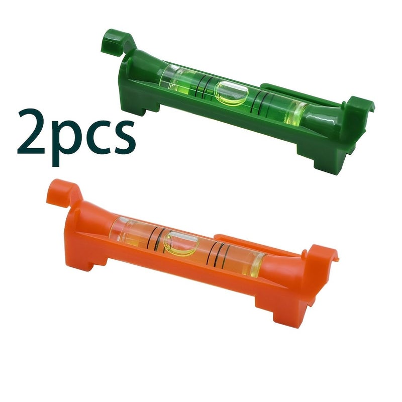 2pcs Orange Bubble Level Set Small Hanging Spirit Level for Measuring And Layout Tools - Image 1