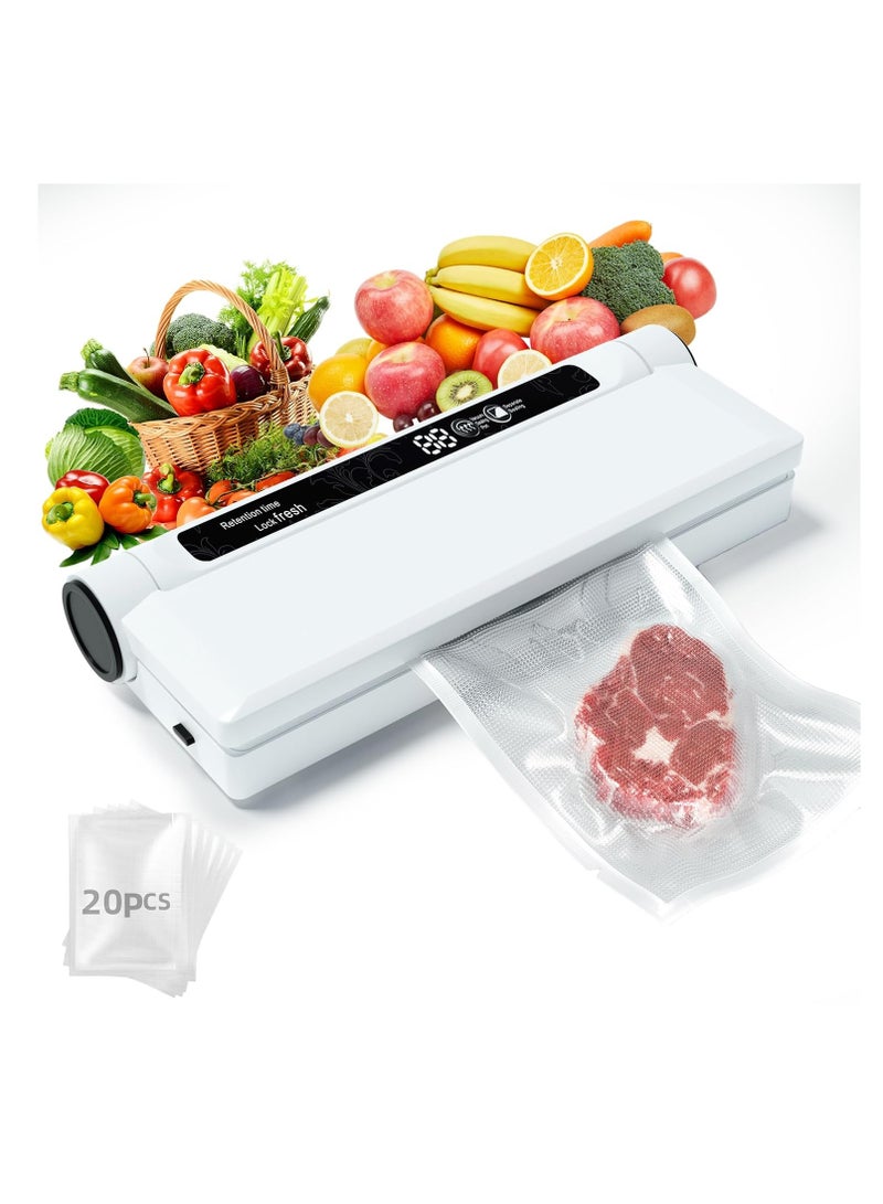 general Food Storage Vacuum Sealer Machine, 75KPA Strong Suction, Dry/Wet Modes, 20 Vacuum Seal Bags for Food, Digital Countdown Timer, Compact Lightweight, Ideal for Home Kitchen Use - Image 1