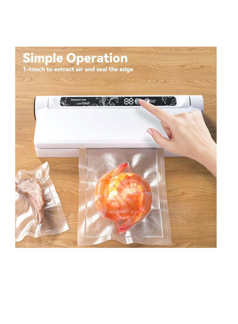 general Food Storage Vacuum Sealer Machine, 75KPA Strong Suction, Dry/Wet Modes, 20 Vacuum Seal Bags for Food, Digital Countdown Timer, Compact Lightweight, Ideal for Home Kitchen Use - Image 3