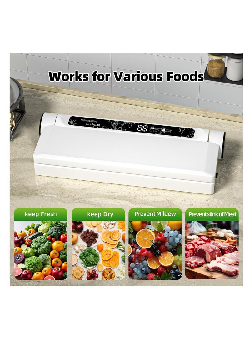 general Food Storage Vacuum Sealer Machine, 75KPA Strong Suction, Dry/Wet Modes, 20 Vacuum Seal Bags for Food, Digital Countdown Timer, Compact Lightweight, Ideal for Home Kitchen Use - Image 4