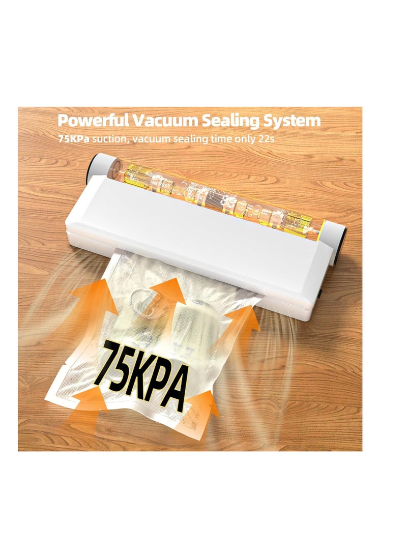 general Food Storage Vacuum Sealer Machine, 75KPA Strong Suction, Dry/Wet Modes, 20 Vacuum Seal Bags for Food, Digital Countdown Timer, Compact Lightweight, Ideal for Home Kitchen Use - Image 5