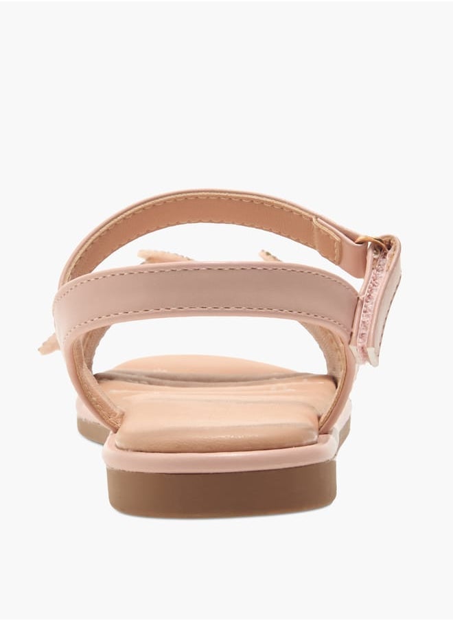 Flora Bella By Shoexpress Girls Butterfly Embellished Strap Sandals With Hook And Loop Closure Ramadan Collection  - Image 4