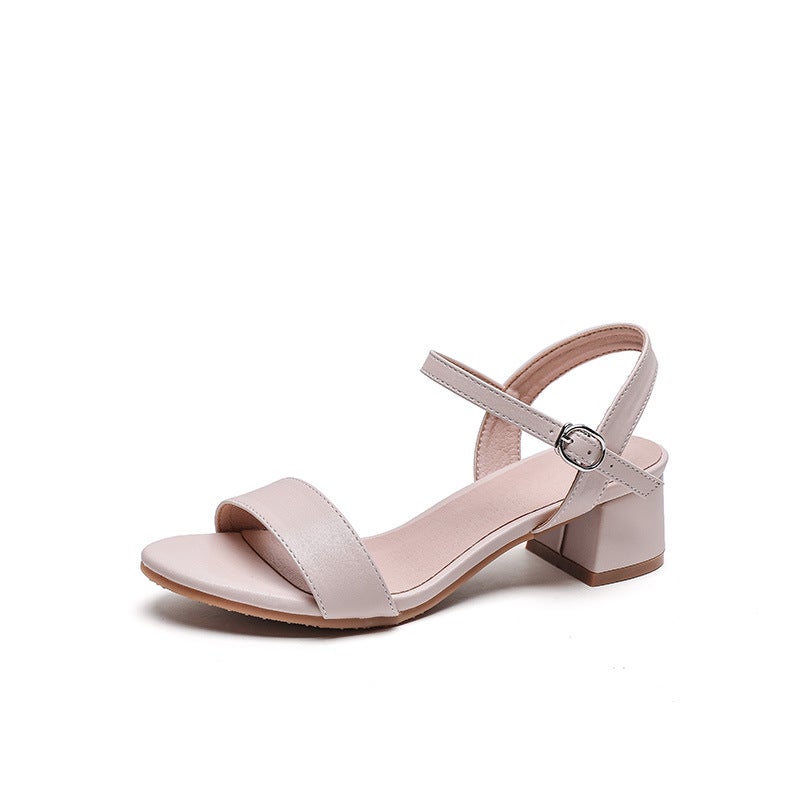Women's Mid-Heel Chunky Sandals Open Toe Ankle Strap - Image 5