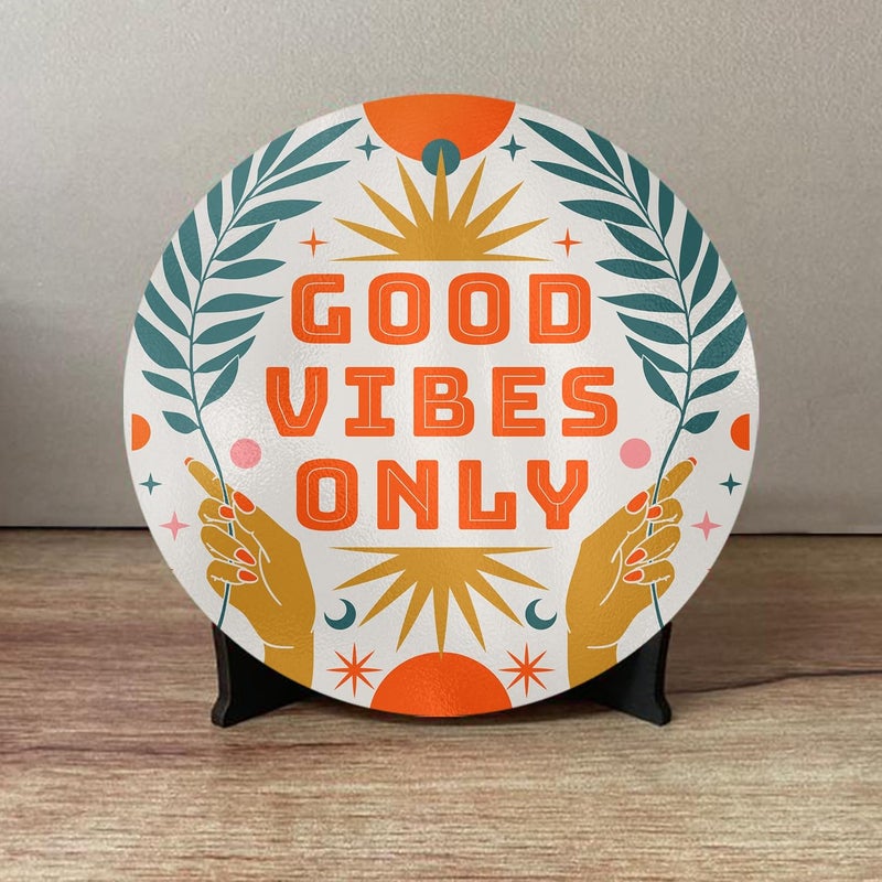 Paper Plane Design PPD Decorative Home Decor Item Table Decor Showpiece Wooden 6 inch Round Show Piece for Corner Table Decoration C - Image 1