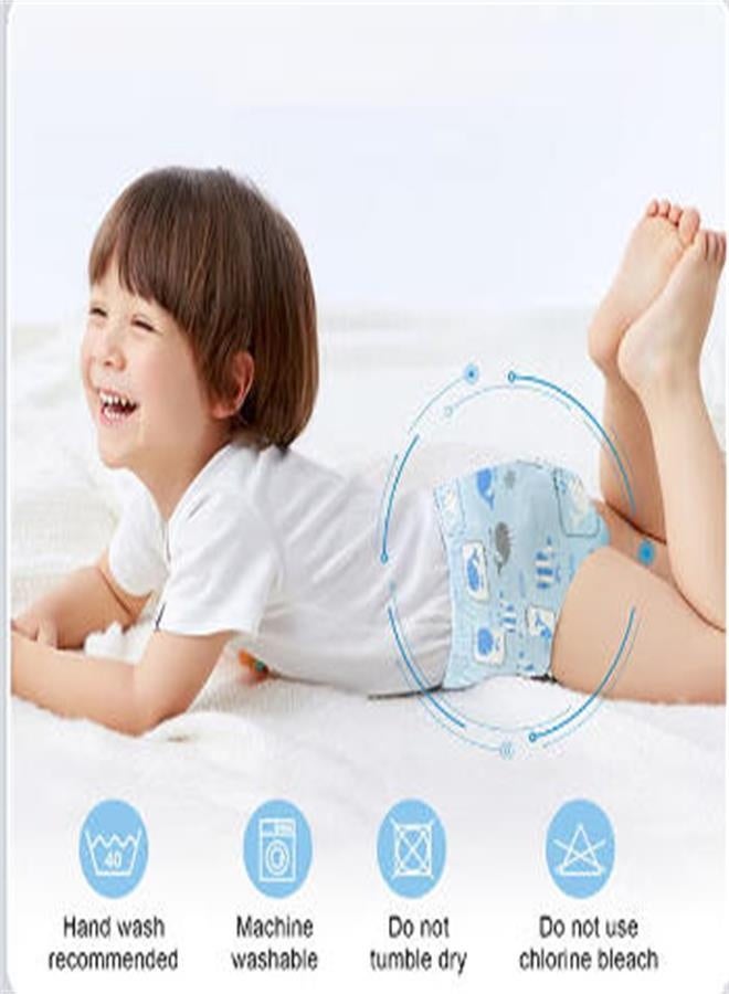 Baby potty training underwear for boys and girls, 4 packs of absorbent training pants, printed reusable cotton toilet training pants - Image 2