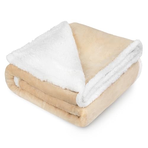 Kritter Planet Dog Blankets for Large Dogs, Soft Fluffy Fleece Pet Blankets for Couch, Sofa, Dog Beds, Car Seats, Creat, Washable, 50x60 inches, Beige - Image 1