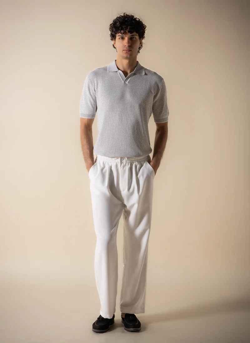 شايبس STRIPE RIBBED POLO SHIRT