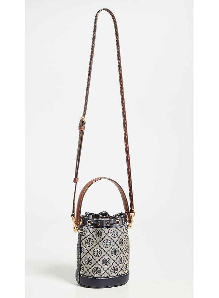 Burch Tory  Mini T Monogram Jacquard Bucket Bag - Image 3