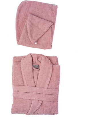 Soley | Maida | Extra Soft 100% Cotton Hair Cap & Women's Bathrobe Set 