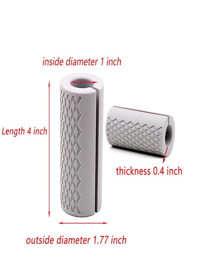 IADUMO (Gray) - Barbell Grips-Thick Bar Fat Grips for Weightlifting 2.5cm -Dumbbell Handles Stress Relieve Alpha Grip Hand Protector Pull up Tape Arm Blaster Adapter for Standard Hex/Bicep/Tricep/Threaded/Shrug Bars. - Image 2