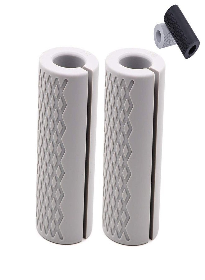 IADUMO (Gray) - Barbell Grips-Thick Bar Fat Grips for Weightlifting 2.5cm -Dumbbell Handles Stress Relieve Alpha Grip Hand Protector Pull up Tape Arm Blaster Adapter for Standard Hex/Bicep/Tricep/Threaded/Shrug Bars. - Image 1