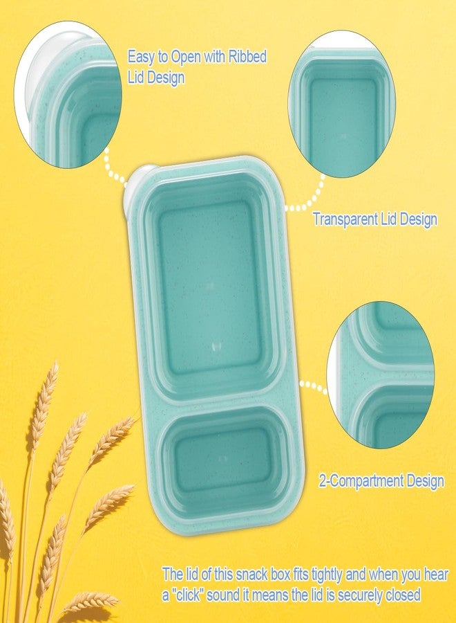 DOSEWART 2-Compartment Reusable Snack Containers with Lids, Wheat Straw Reusable Snack Packs for Food Storage Meal Prep On-the-Go Snacking - Image 5