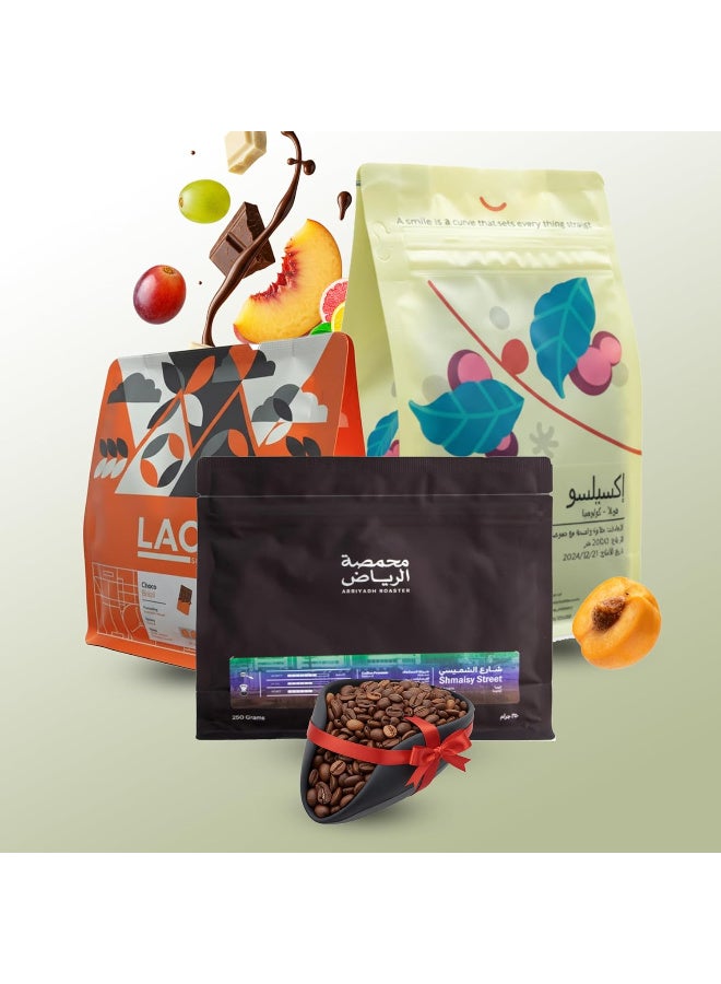 LACK SPECIALITY 3-Pack Specialty Coffee Beans Set with Coffee Doser – Mixed Premium Flavors & Fresh Roasts - Image 1