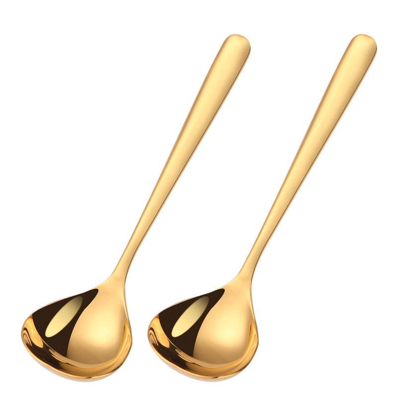 Mafier Mafier 2Piece 1 oz Mini Ladles 768in Stainless Steel Gold Soup Spoons Small Ladel for Sauce Gravy Ladle for Gravy Boat Serving Spoons Dishwasher Safe 