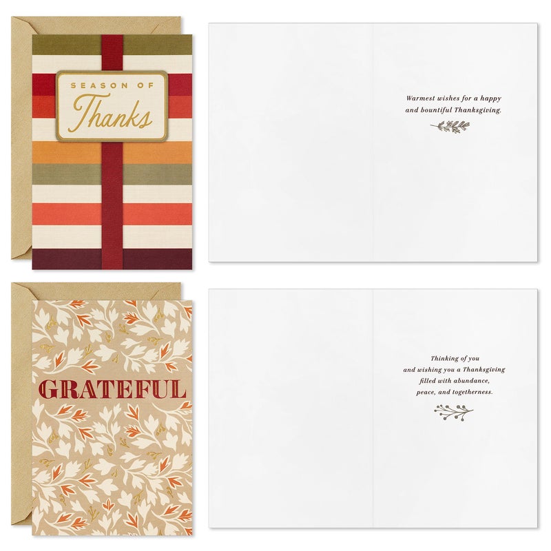 Hallmark Bulk Thanksgiving Cards Assortment (72 Cards with Envelopes) Stripes  Leaves  Plaid - Image 5
