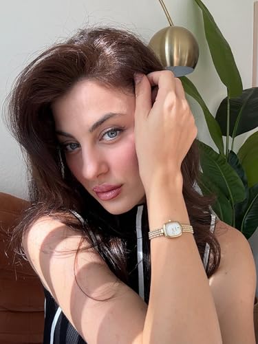 FIYTA Gold Watches for Women Vintage Ladies Wrist Watches Stainless Steel Dainty Small Gold Watch with Link Removal Tools and Gift Box for Women and Love Ones - Image 2