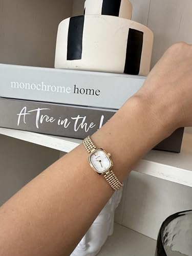 FIYTA Gold Watches for Women Vintage Ladies Wrist Watches Stainless Steel Dainty Small Gold Watch with Link Removal Tools and Gift Box for Women and Love Ones - Image 3