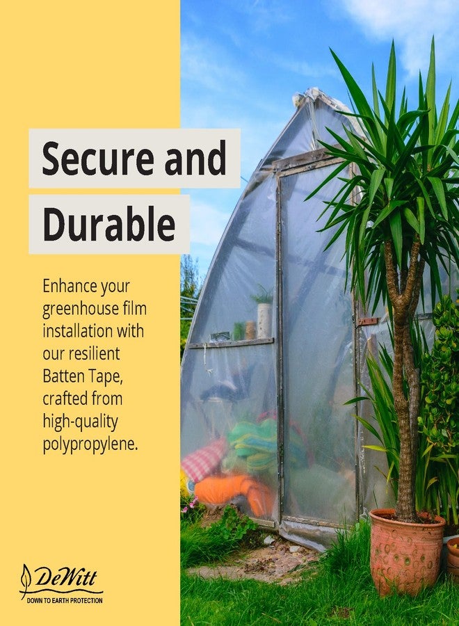 DeWitt Batten Tape, Black, 2 3/4-Inch x 100-Yard - Heavy-Duty Woven Polypropylene Tape for Securing Greenhouse Film, Tarps & Temporary Enclosures, Durable & Staple-Friendly - Image 2