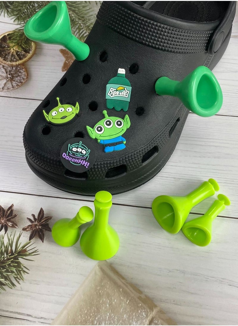 Excefore Shoe Decoration Charm for Crocs Shoe Buckle Party Favors ​Mini Charm Bracelet Wristband Decoration for Men Women Kid 4 Pcs  - Image 2