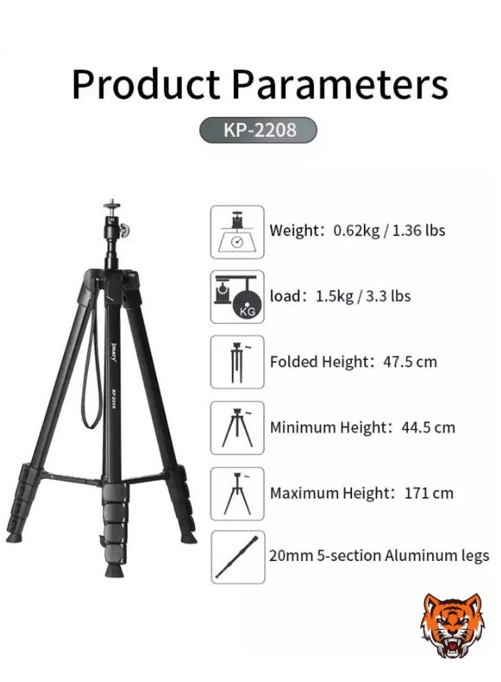 TIGER "Upgraded Multifunctional Tripod for Mobiles, Ring Lights & Cameras – Ideal for Vlogging, Photography, and Live Streaming" - Image 4