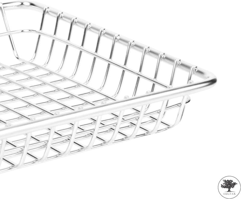 sulfar Kitchen Cabinet Drawer Organizer Tray - Storage Basket for Cutlery, Serving Spoons, Cooking Utensils, Gadgets (Pack of 1) Silver - Image 4