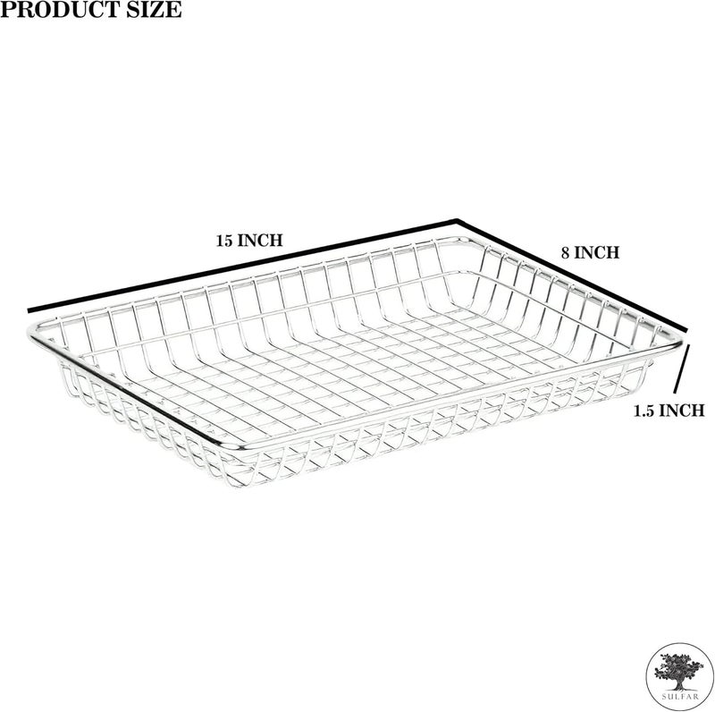 sulfar Kitchen Cabinet Drawer Organizer Tray - Storage Basket for Cutlery, Serving Spoons, Cooking Utensils, Gadgets (Pack of 1) Silver - Image 2