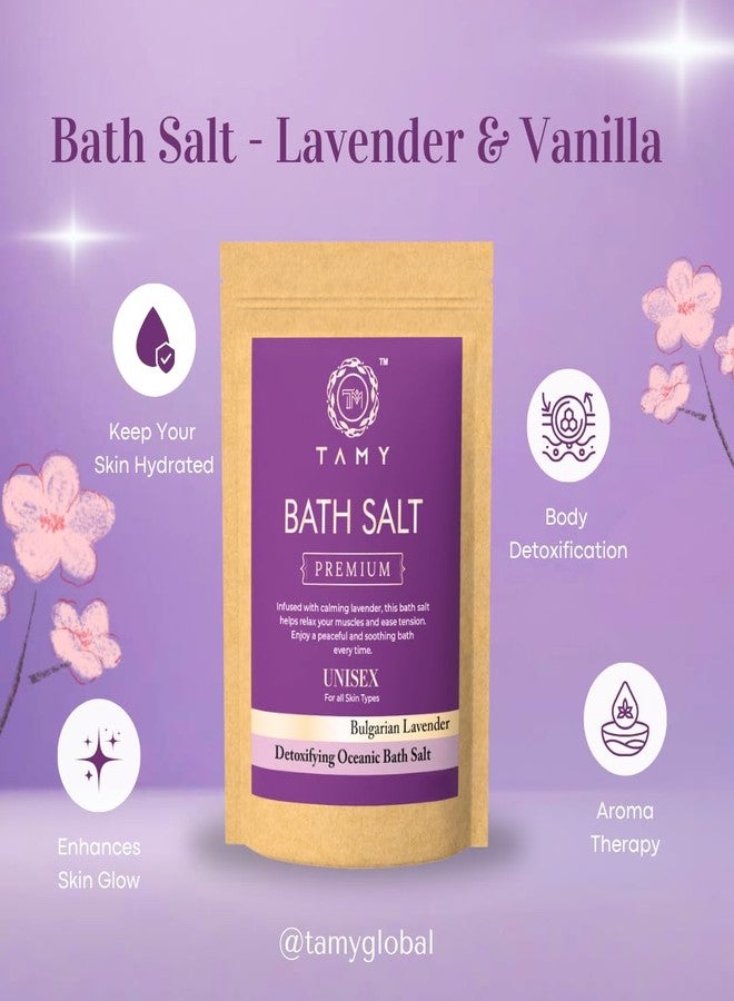 TAMY Lavender & Vanilla Bath Salt ? Calming & Hydrating Formula for Soft Skin - 150g - Image 3