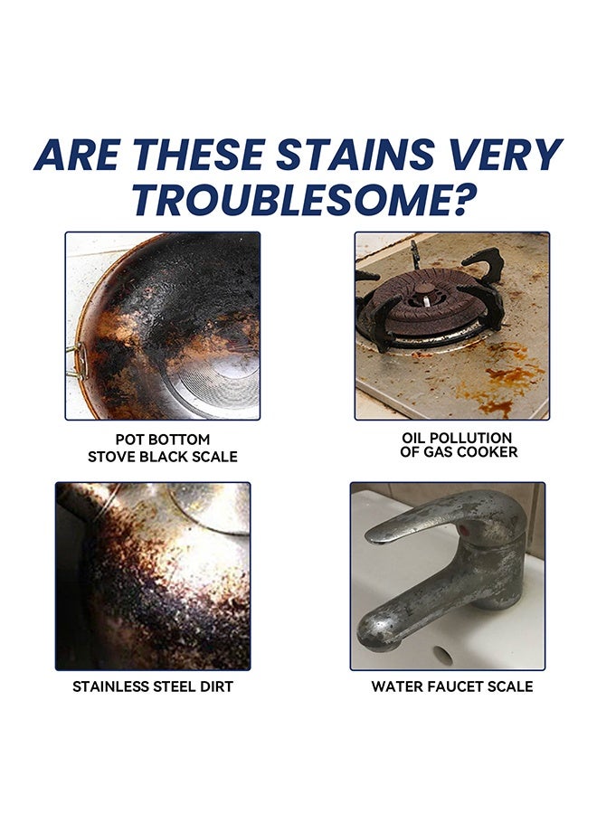 جوي فيش شمع نظيف من الفولاذ المقاوم للصدأ ، معجون تنظيف سحري من الفولاذ المقاوم للصدأ بتقنية النانو ، منظف من الفولاذ المقاوم للصدأ وتلميع المعادن ، منظف شمع من الفولاذ المقاوم للصدأ 3 في 1 للشحوم ، فرن ، مغسلة 100 جرام - Image 3