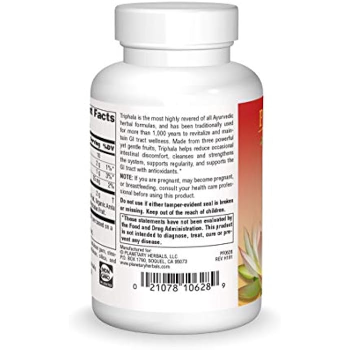 PLANETARY HERBALS Planetary Ayurvedics Triphala 1000mg GI Tract Wellness & Cleanse - Powerful Herbal Supplement - Balance & Detox Digestive Support Rejuvinate & Regularity - 60 Tablets - Image 2