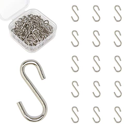 Millennial Essentials Mini S Hooks Connectors S Shaped Wire Hook Hangers 100pcs Hanging Hooks for DIY Crafts, Hanging Jewelry, Key Chain, Tags, Fishing Lure, Net Equipment (0.59 Inch) - Image 1