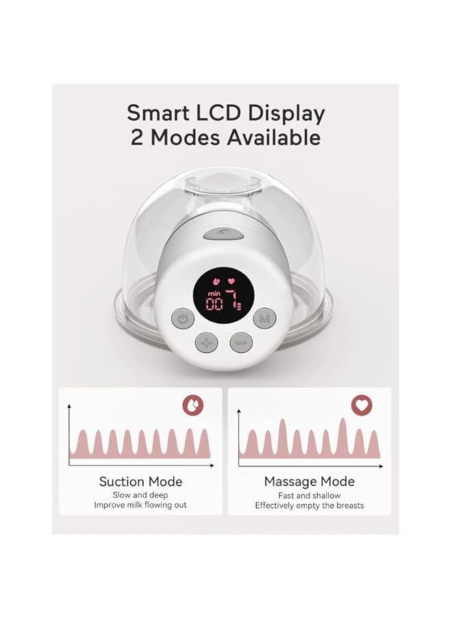 Gonice Wearable Breast Pump Hands Free, Electric Portable Wireless Milk Pump with LCD Display, with 2 Modes & 9 Levels Low Noise Wireless Rechargeable Electric Breast Pump, 24mm Flange, Double Side, 2 PCS  - Image 2
