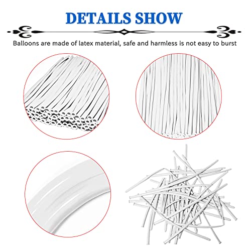 ZBYDNG 260 Balloons Thickening Long Balloons for Tying Balloon Arch Twisting Latex Animals Magic Modeling Skinny Birthday Balloons for Kids Party Wedding Decoartion 100pcs White - Image 5