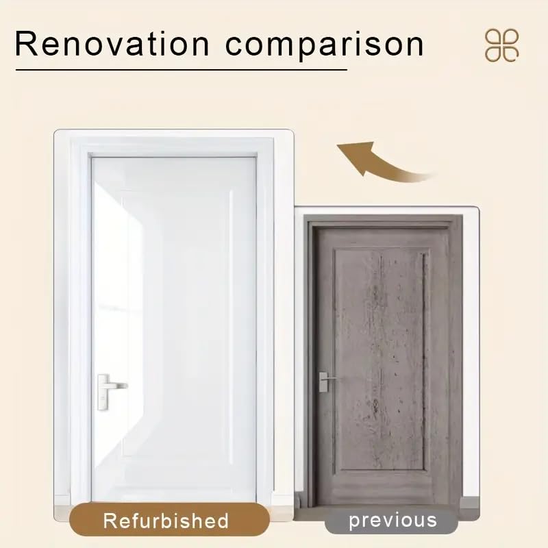 LIVECOOL Wall Paper Self-Adhesive Door Stickers for Renovating Old Doors, Waterproof,Oil Proof,PVC Vinyl DIY Decorative Wallpaper. (Charcoal Black, 60 x 121 cm) - Image 2