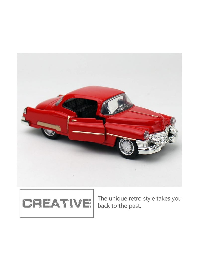 KASTWAVE Vintage Car Model Retro Car Model Toy Diecast Vehicle Classic Car Figurine Collectible for Kids Adults Gift Car Lover Present Red - Image 3