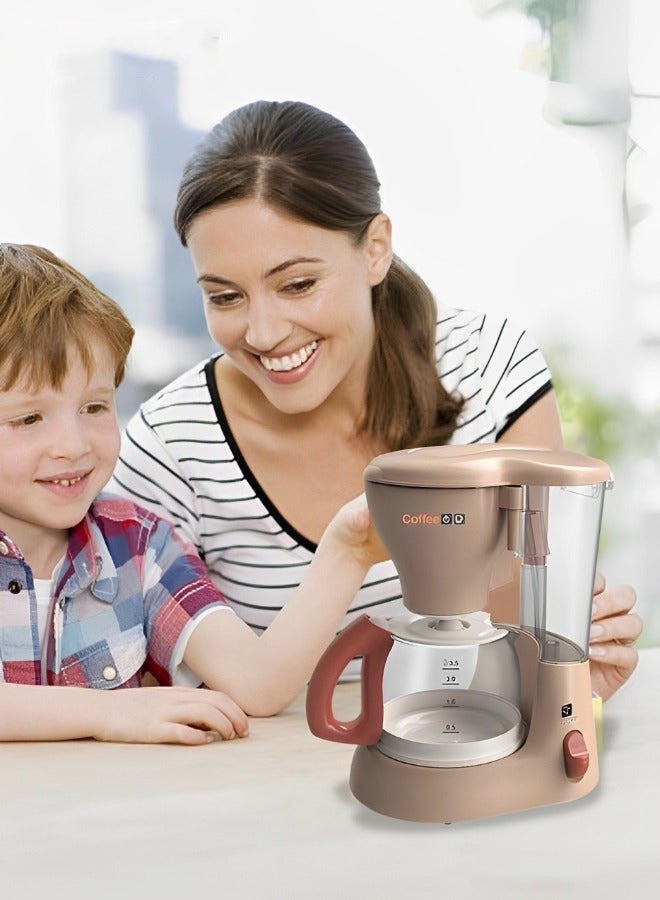DURKU Realistic Light and Sound Kids' Cafe Machine, Pretend Coffee Maker Toy Set for Kitchen Play, Role Play Toy for Children 3+, Includes Kitchen Accessories, Requires 3 AA Batteries, Size: 10*13*16cm - Image 1