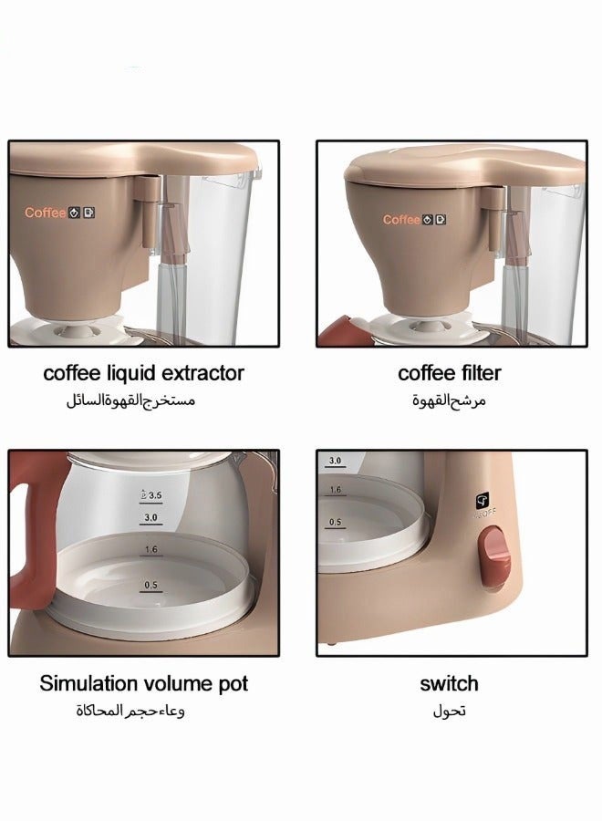 DURKU Realistic Light and Sound Kids' Cafe Machine, Pretend Coffee Maker Toy Set for Kitchen Play, Role Play Toy for Children 3+, Includes Kitchen Accessories, Requires 3 AA Batteries, Size: 10*13*16cm - Image 3