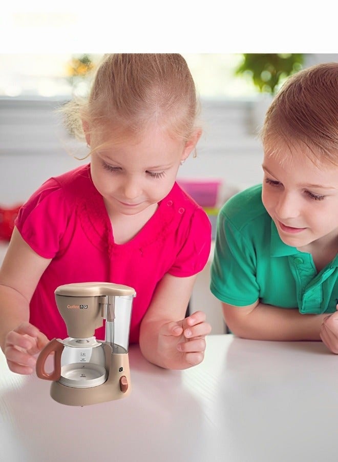 DURKU Realistic Light and Sound Kids' Cafe Machine, Pretend Coffee Maker Toy Set for Kitchen Play, Role Play Toy for Children 3+, Includes Kitchen Accessories, Requires 3 AA Batteries, Size: 10*13*16cm - Image 4