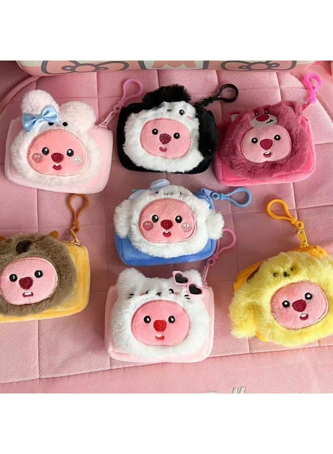 Cute Cartoon Loopy Ruby Creative Coin Purse Mini Small Size Snapper Head Doll Pendant Support For Hair-Color:Rose Bear Beaver [rose Red Square Bag] Cross-dressing Coin Purse  - Image 2