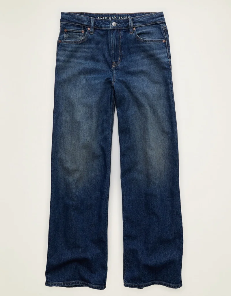 American Eagle  AE Dreamy Drape Super High-Waisted Baggy Wide-Leg Jean for Women | Best Price UAE