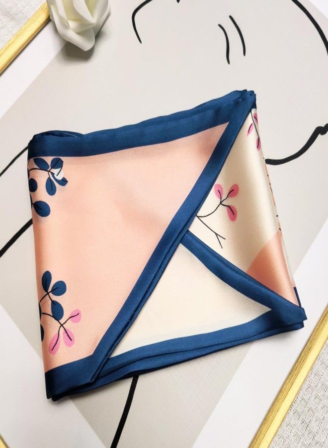 Julunar Hair Scarf for Women Silky Long Neck Head Scarves Purse Bag Scarfs for Handbag Satin Headscarf, 018.pink Floral, Long - Image 2