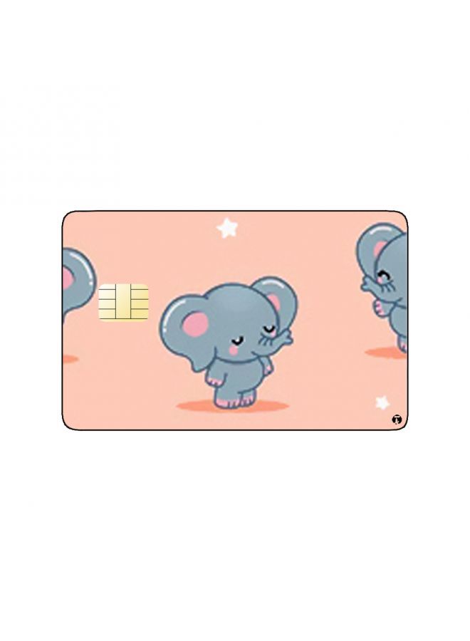 RKN PRINTED BANK CARD STICKER Cute Elephants Drawing - Image 2