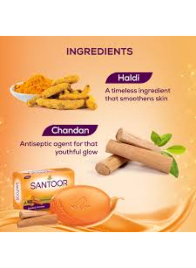 Santoor, Sandal & Turmeric Skin Moisturising Soap 125g X 4Pcs - Image 3