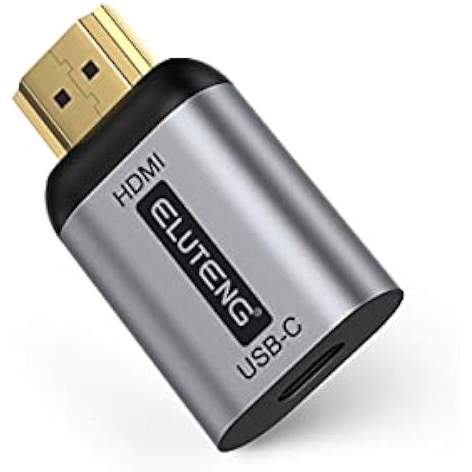 ELUTENG USB C TO HDMI, USB TYPE C TO HDMI ADAPTER (THUNDERBOLT 3 COMPATIBLE) 4K 60HZ SUPPORT AUDIO AND VIDEO TRANSMISSION TYPE C 3.1 TO HDMI COUPLER FEMALE TO MALE FOR USB-C DEVICES - Image 1