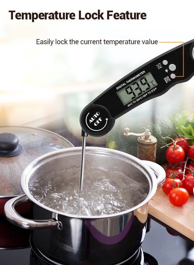 Foldable Probe Meat Thermometer – Digital Kitchen Thermometer, Food Thermometer with Bottle Opener, Electronic Temperature Gauge for Grilling and Cooking - Image 3