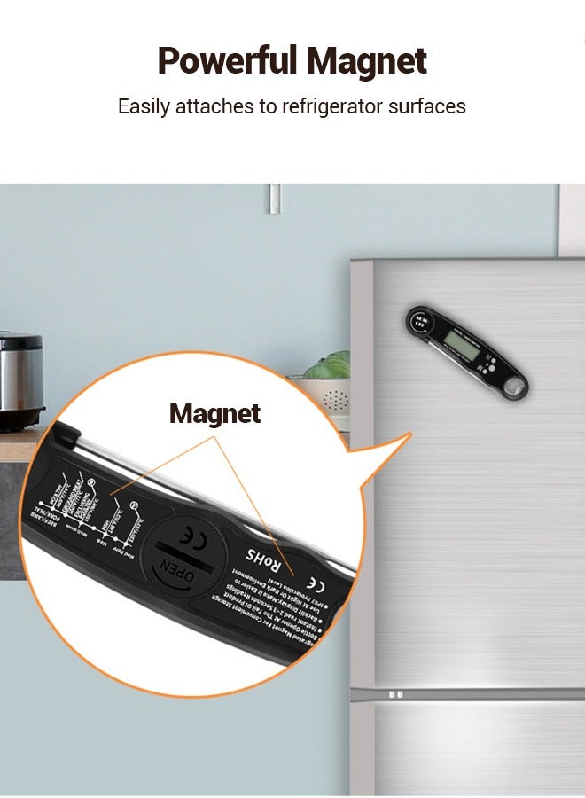 Foldable Probe Meat Thermometer – Digital Kitchen Thermometer, Food Thermometer with Bottle Opener, Electronic Temperature Gauge for Grilling and Cooking - Image 4